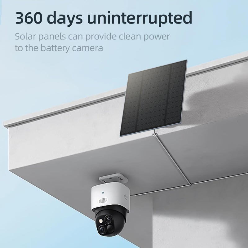 Catgod 3PC 5W Solar Panel for Security Camera, Solar Panel with Micro USB & USB-C Port for DC 5V Outdoor Rechargeable Battery Camera, IP65 Waterproof, 360° Adjustable Security Mount, 9.8ft Cable - Image 2